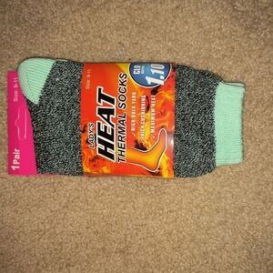 Thermal Crew-Length Socks in Gray and Green